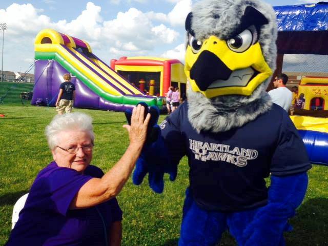 Hunter with a community member